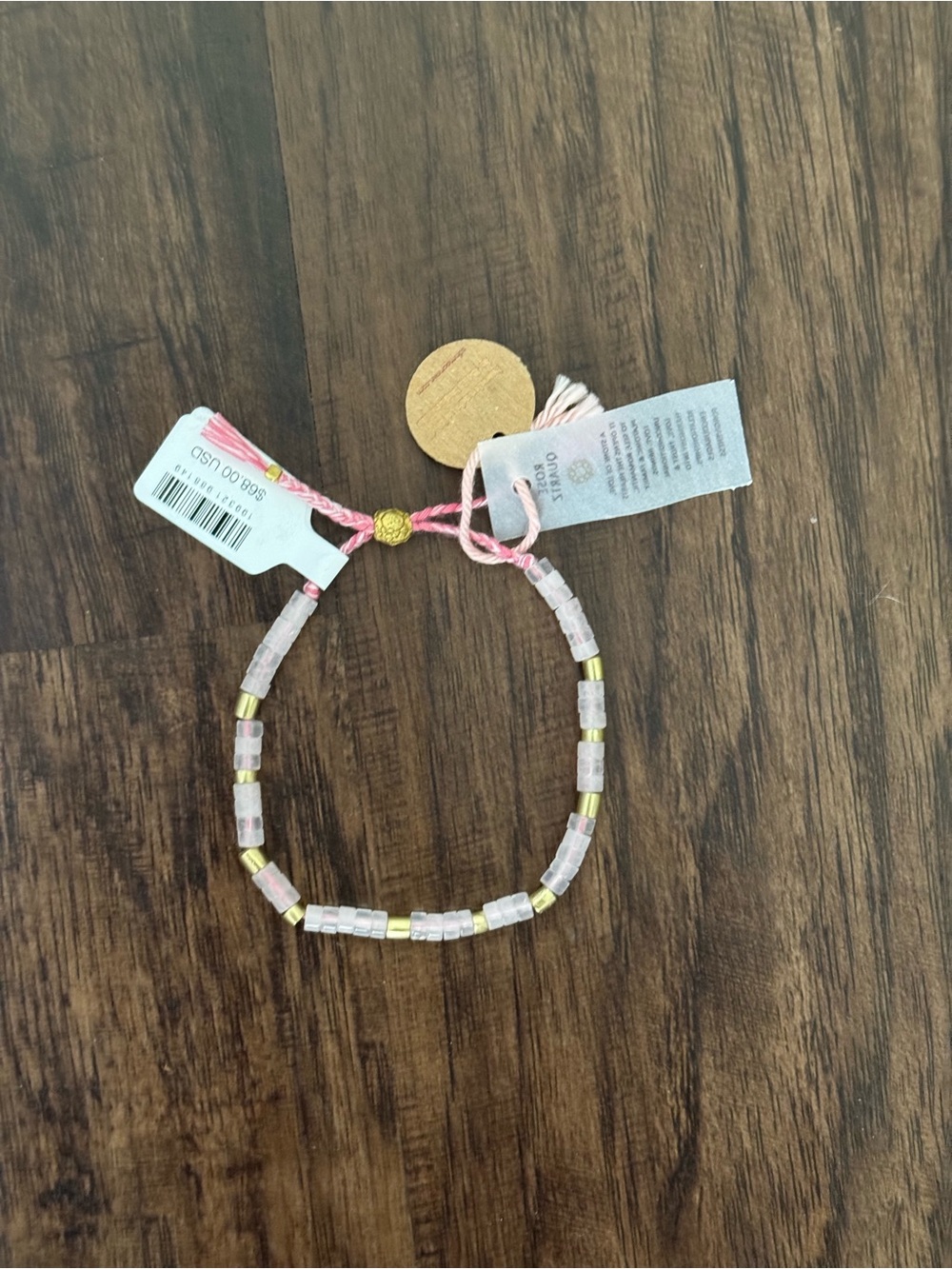 Free People Pink and Gold Beaded Bracelet